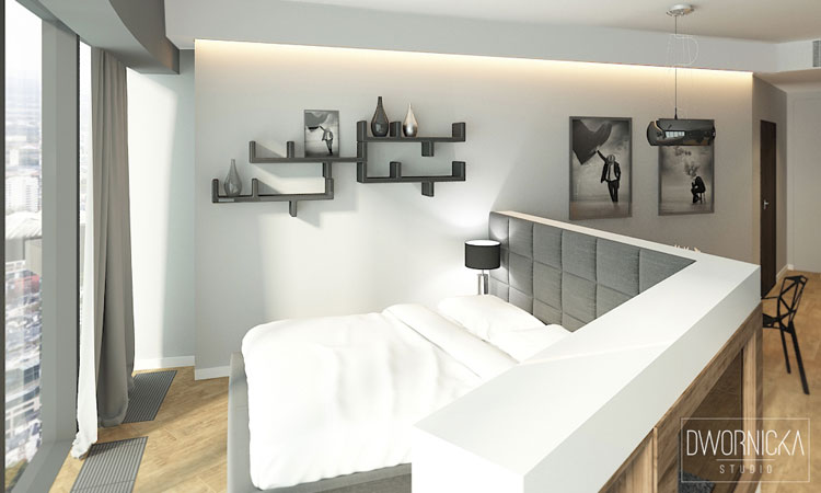 05. Apartament w Sky Tower - aneks sypialniany.